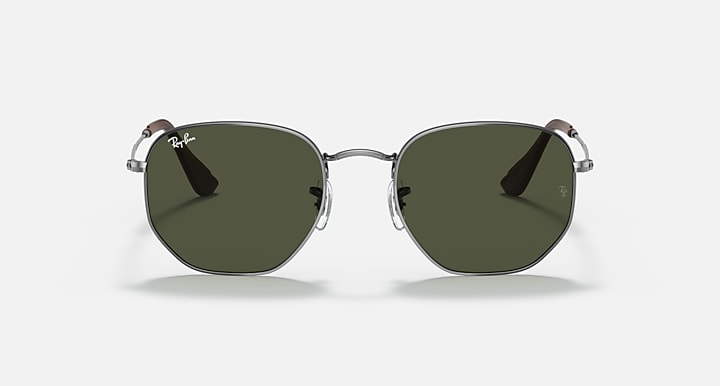 Ray-Ban HEXAGONAL @COLLECTION Gunmetal with G-15 Green Solid Color lenses - Front