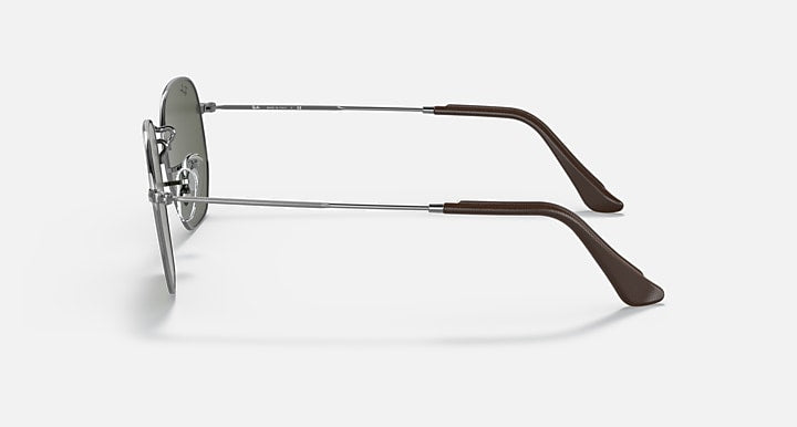 Ray-Ban HEXAGONAL @COLLECTION Gunmetal with G-15 Green Solid Color lenses - Lateral