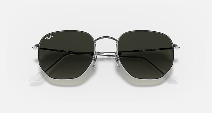 Ray-Ban HEXAGONAL FLAT LENSES Gunmetal with Grey Gradient Gradient lenses - Closed Front