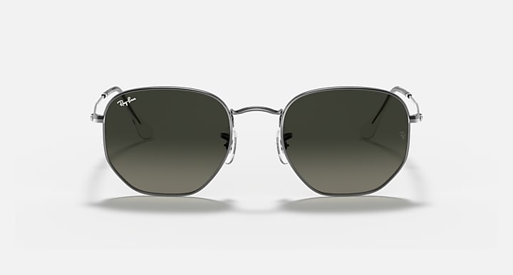Ray-Ban HEXAGONAL FLAT LENSES Gunmetal with Grey Gradient Gradient lenses - Front