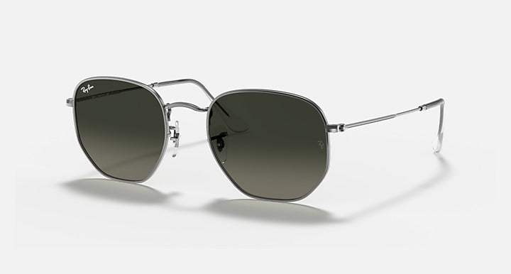 Ray-Ban HEXAGONAL FLAT LENSES Gunmetal with Grey Gradient Gradient lenses - Quarter