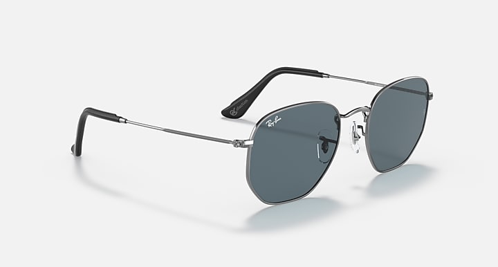 Ray-Ban HEXAGONAL @COLLECTION Gunmetal with Blue Classic Solid Color lenses - Alternative