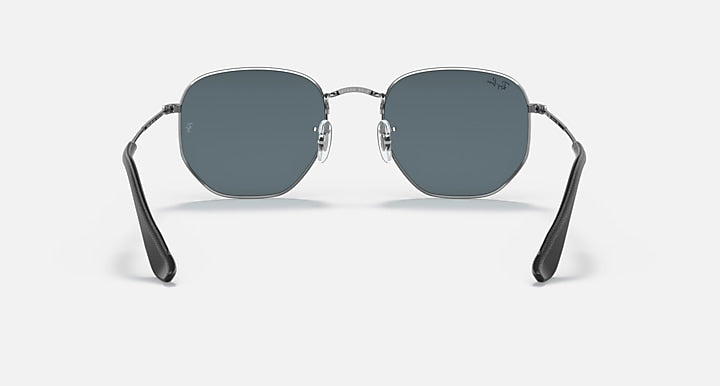 Ray-Ban HEXAGONAL @COLLECTION Gunmetal with Blue Classic Solid Color lenses - Back