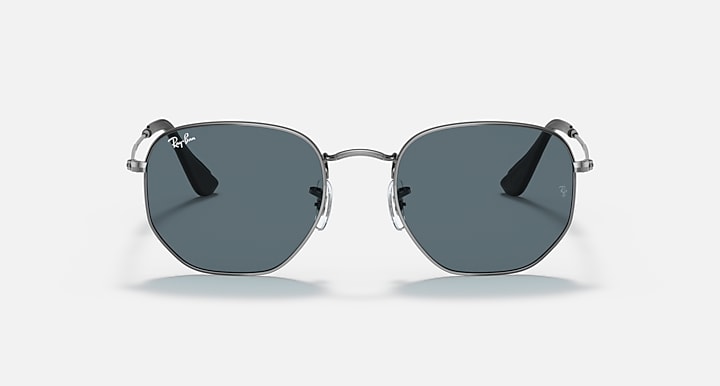 Ray-Ban HEXAGONAL @COLLECTION Gunmetal with Blue Classic Solid Color lenses - Front