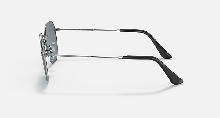 Ray-Ban HEXAGONAL @COLLECTION Gunmetal with Blue Classic Solid Color lenses - Lateral