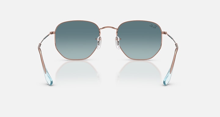 Ray-Ban HEXAGONAL FLAT LENSES Copper with Blue Gradient Grey Gradient lenses - Back