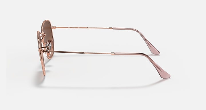 Ray-Ban HEXAGONAL FLAT LENSES Copper with Brown Gradient Gradient lenses - Lateral