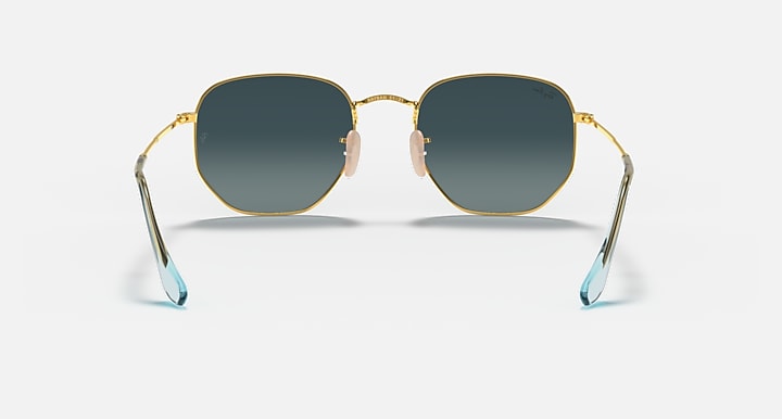 Ray-Ban HEXAGONAL FLAT LENSES Arista Gold with Blue Gradient lenses - Back