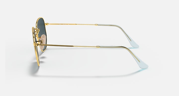 Ray-Ban HEXAGONAL FLAT LENSES Arista Gold with Blue Gradient lenses - Lateral