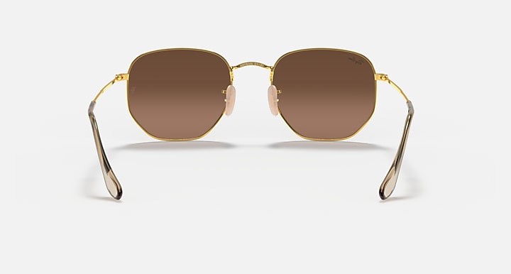 Ray-Ban HEXAGONAL FLAT LENSES Arista Gold with Brown Gradient lenses - Back