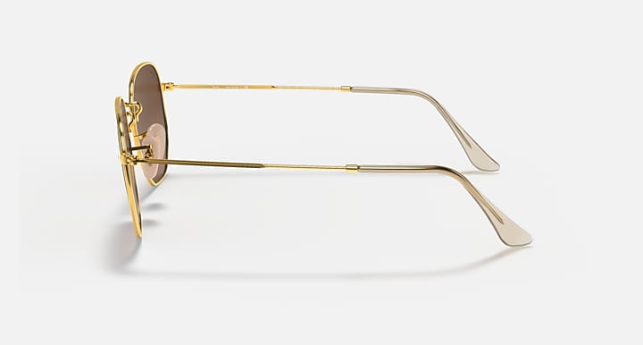 Ray-Ban HEXAGONAL FLAT LENSES Arista Gold with Brown Gradient lenses - Lateral