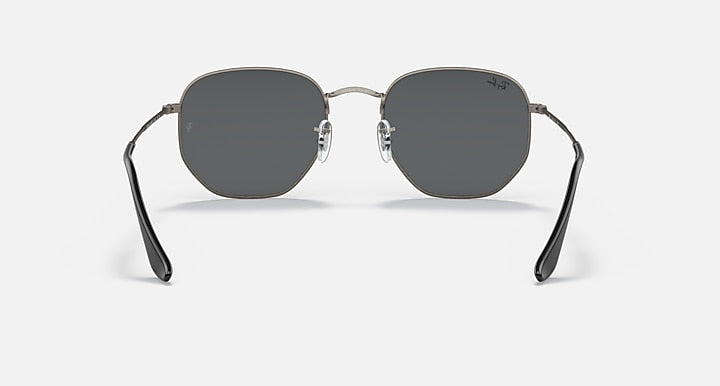 Ray-Ban HEXAGONAL RELOADED Antique Gunmetal with Dark Grey Solid Color lenses - Back