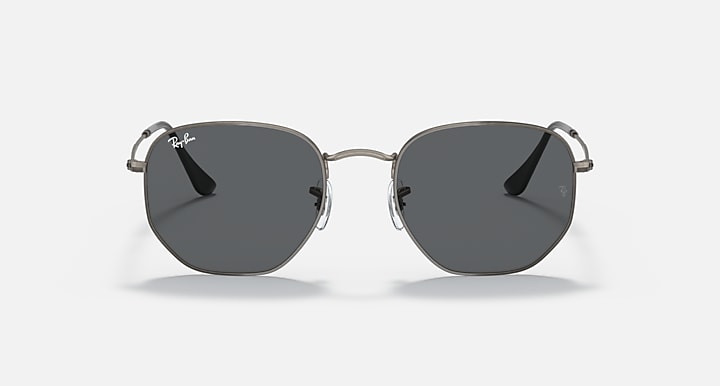 Ray-Ban HEXAGONAL RELOADED Antique Gunmetal with Dark Grey Solid Color lenses - Front