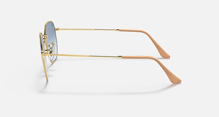 Ray-Ban HEXAGONAL Arista Gold with Light Blue Gradient Gradient lenses - Lateral
