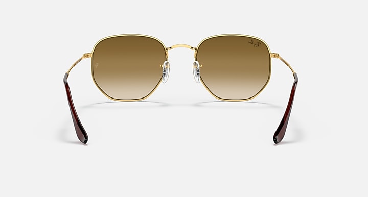 Ray-Ban HEXAGONAL Arista Gold with Light Brown Gradient Gradient lenses - Back