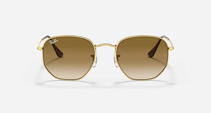 Ray-Ban HEXAGONAL Arista Gold with Light Brown Gradient Gradient lenses - Front