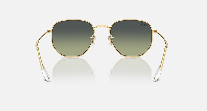 Ray-Ban HEXAGONAL Arista Gold with Green Vintage Gradient lenses - Back