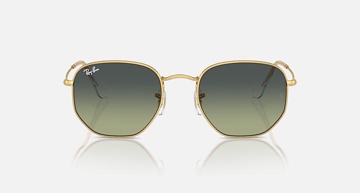 Ray-Ban HEXAGONAL Arista Gold with Green Vintage Gradient lenses - Front