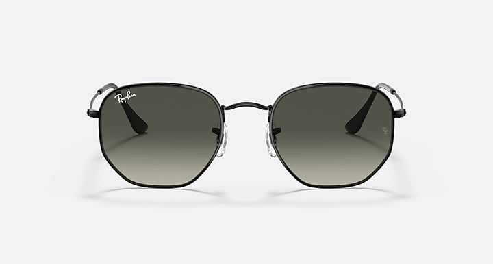 Ray-Ban HEXAGONAL Black with Grey Gradient Gradient lenses - Front