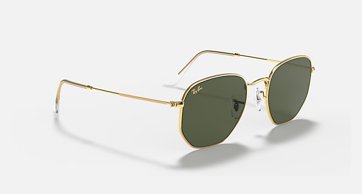 Ray-Ban HEXAGONAL Gold with G-15 Green Solid Color lenses - Alternative