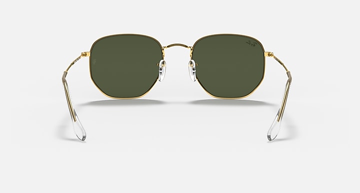 Ray-Ban HEXAGONAL Gold with G-15 Green Solid Color lenses - Back