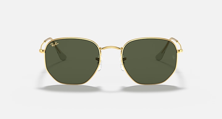 Ray-Ban HEXAGONAL Gold with G-15 Green Solid Color lenses - Front