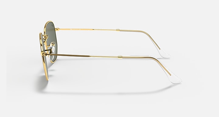 Ray-Ban HEXAGONAL Gold with G-15 Green Solid Color lenses - Lateral