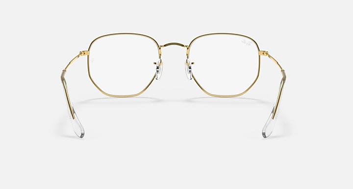 Ray-Ban HEXAGONAL BLUE-VIOLET LIGHT CLEAR Gold with Clear Blue-Violet Light Filter lenses - Back