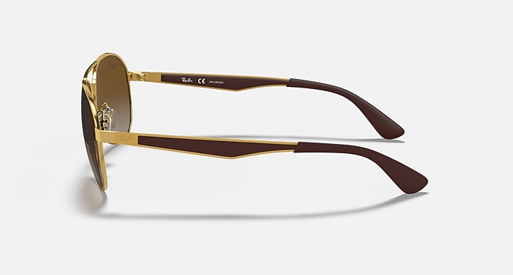 Ray-Ban RB3549 Arista Gold; Gold with Brown Polarized Gradient lenses - Lateral