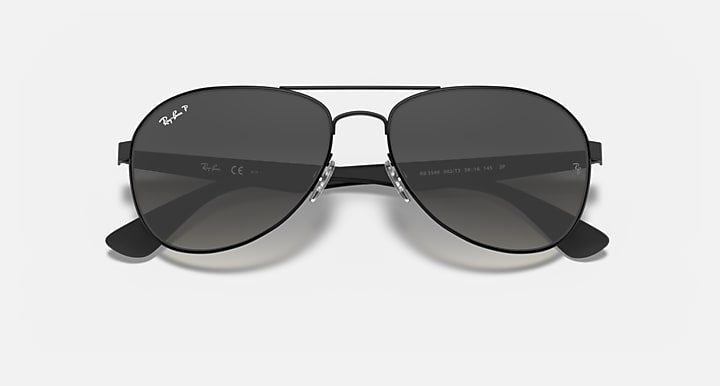 Ray-Ban RB3549 Black with Grey Polarized Gradient lenses - Closed Front