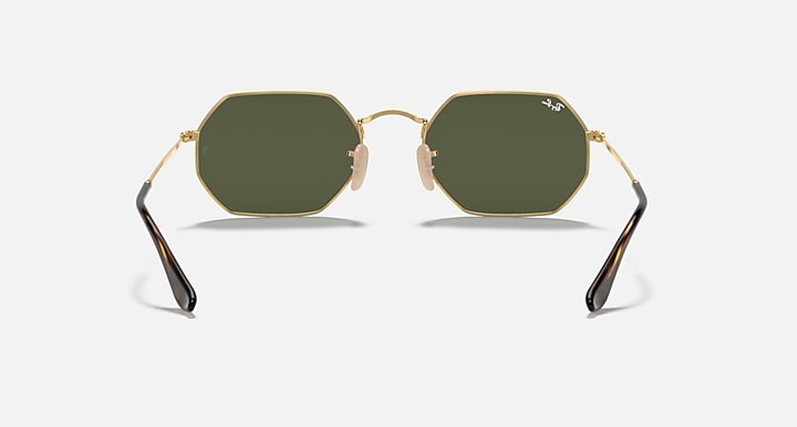 Ray-Ban OCTAGONAL CLASSIC Arista Gold with G-15 Green Solid Color lenses - Back