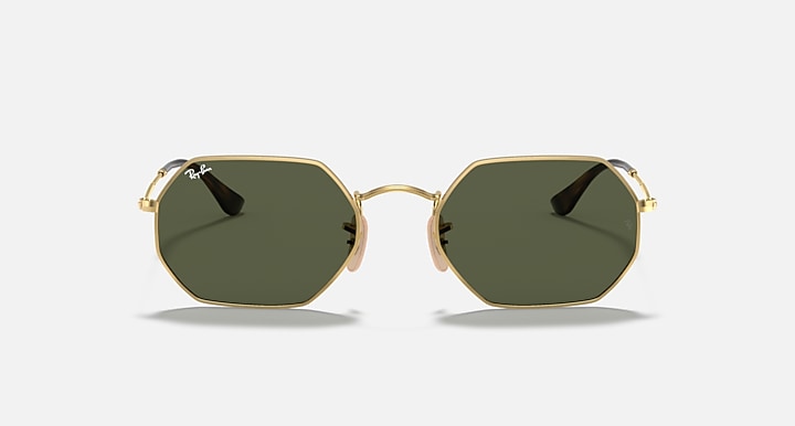 Ray-Ban OCTAGONAL CLASSIC Arista Gold with G-15 Green Solid Color lenses - Front