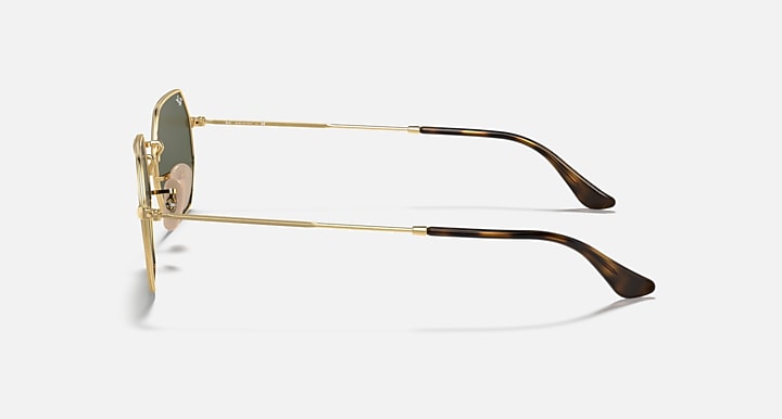 Ray-Ban OCTAGONAL CLASSIC Arista Gold with G-15 Green Solid Color lenses - Lateral