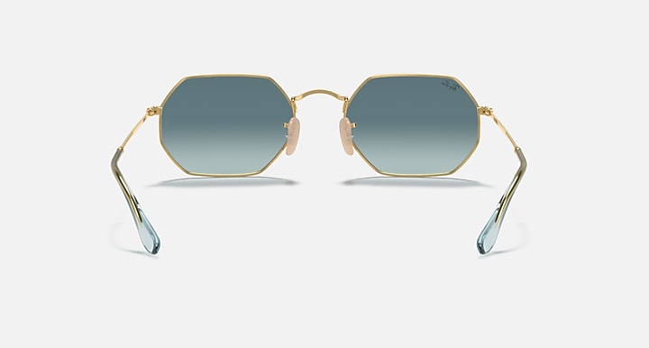 Ray-Ban OCTAGONAL CLASSIC Arista Gold with Blue Gradient Gradient lenses - Back
