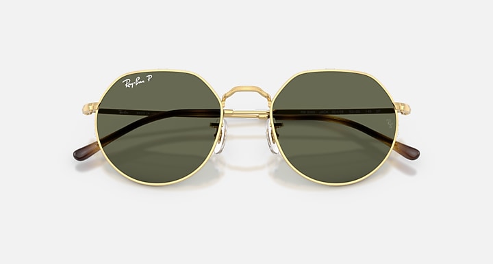 Ray-Ban JACK Arista with Polarized Green Solid Color lenses - Closed Front