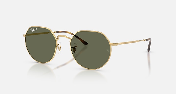 Ray-Ban JACK Arista with Polarized Green Solid Color lenses - Quarter