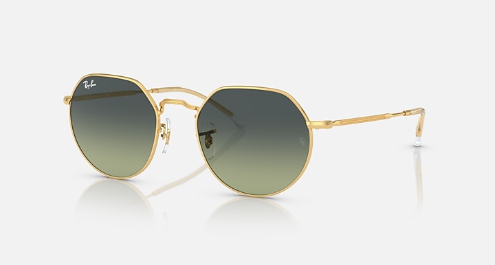 Ray-Ban JACK Arista Gold with Green Vintage Gradient lenses - Quarter