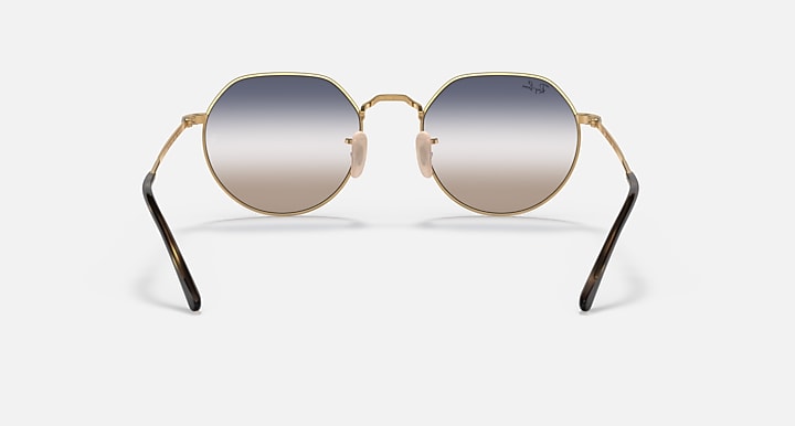 Ray-Ban JACK Arista Gold with Clear/Blue Bi-Gradient lenses - Back