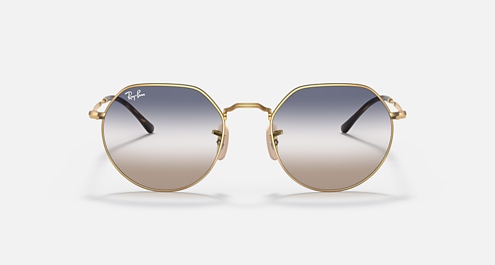 Ray-Ban JACK Arista Gold with Clear/Blue Bi-Gradient lenses - Front