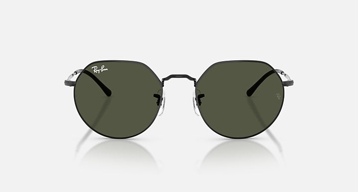Ray-Ban JACK Black with Dark Green Solid Color lenses - Front