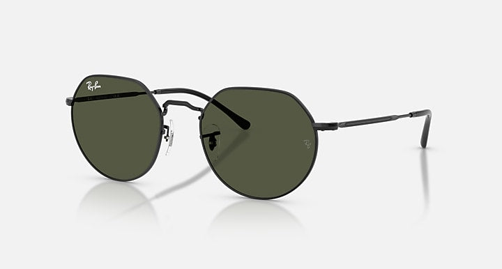 Ray-Ban JACK Black with Dark Green Solid Color lenses - Quarter