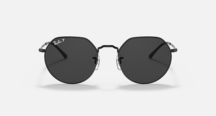 Ray-Ban JACK Black with Black Polarized Solid Color lenses - Front