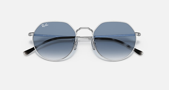 Ray-Ban JACK Silver with Blue Gradient lenses - Closed Front
