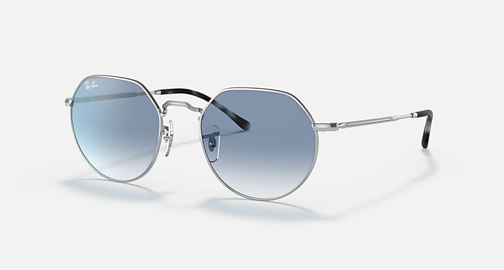 Ray-Ban JACK Silver with Blue Gradient lenses - Quarter