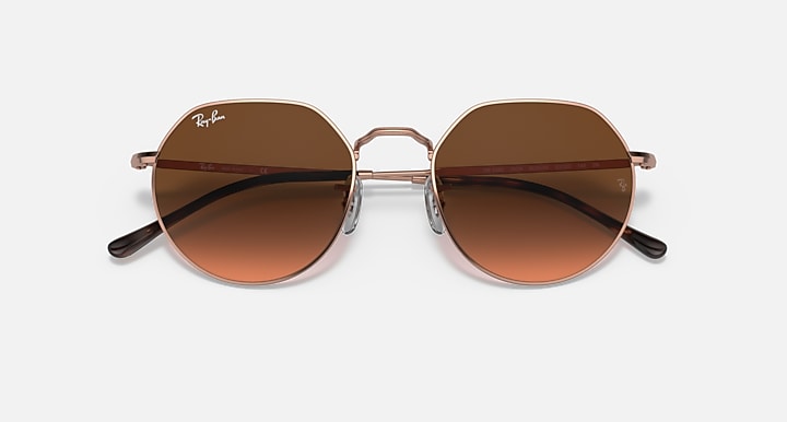 Ray-Ban JACK Copper with Pink/Brown Gradient lenses - Closed Front