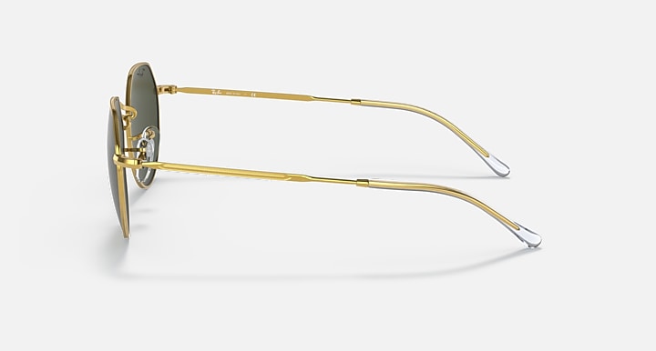 Ray-Ban JACK Gold with Green Solid Color lenses - Lateral