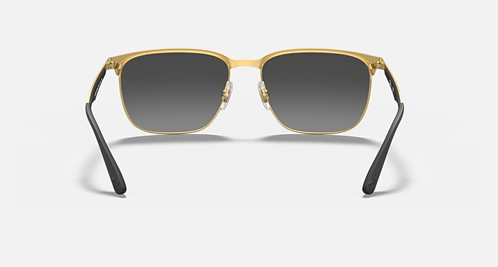 Ray-Ban RB3569 Black On Gold with Grey Gradient Mirror Gradient - Mirror lenses - Back