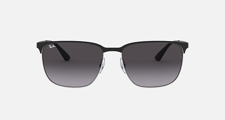 Ray-Ban RB3569 Black On Silver with Grey Gradient Gradient lenses - Front