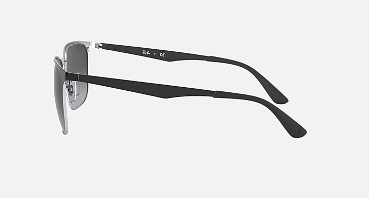 Ray-Ban RB3569 Black On Silver with Grey Gradient Gradient lenses - Lateral