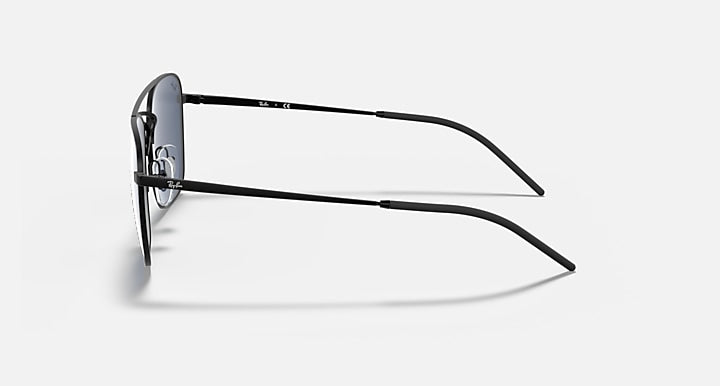 Ray-Ban RB3588 Rubber Black; Black with Dark Blue Solid Color lenses - Lateral